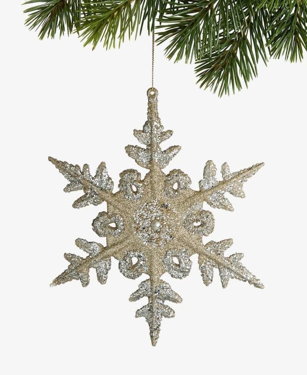 Macy’s Holiday Lane Christmas Giltters Silver Snowflake Ornament